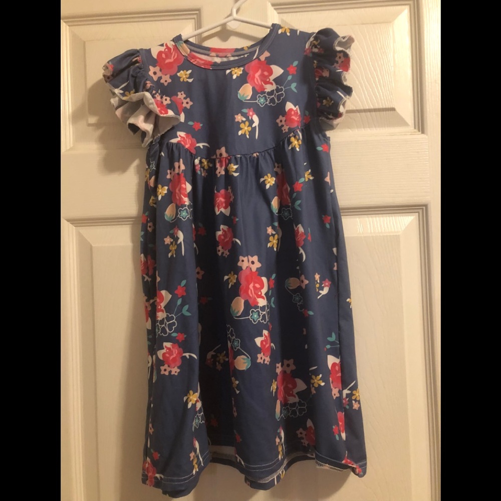 Floral print soft milk silk cotton dress